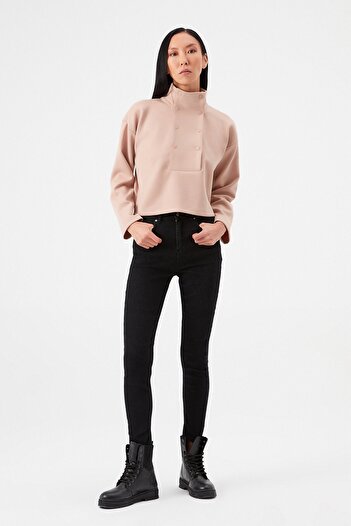 Açelya Okcu Full Lycra Four Pocket Washed Jeans
