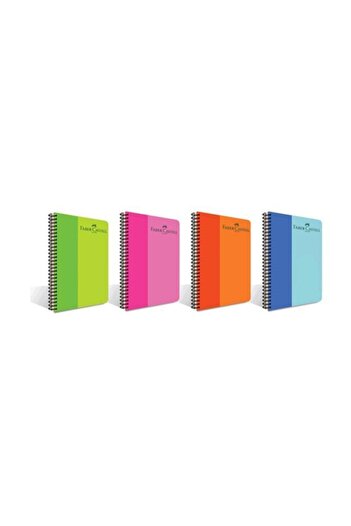 Faber Castell Faber-castell Bicolor Spiral Notebook 160 YpStriped