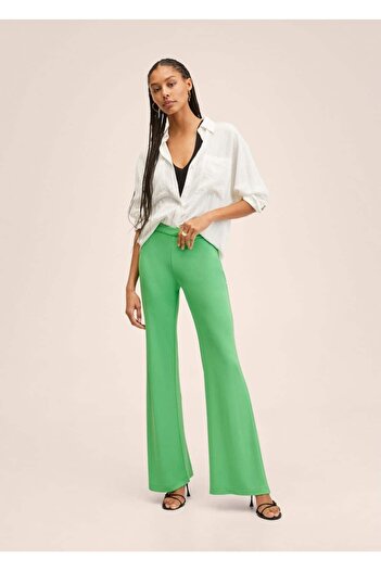 MANGO Woman Flared Leg Loose Trousers