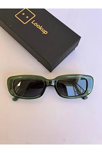 LOOKUP Green Square Rectangle Vintage Retro Unisex Sunglasses