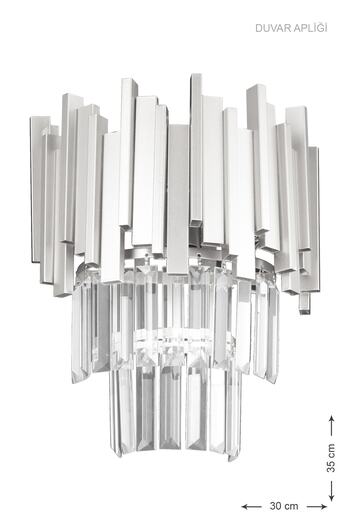 Avizemoda Sima Crystal Glass Stone Luxury Sconce - (Silver Gilded)