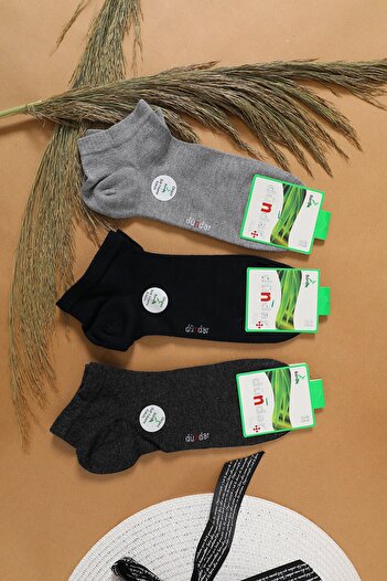 julude Colorful Dündar 3-Piece Bamboo Men's Booties Socks
