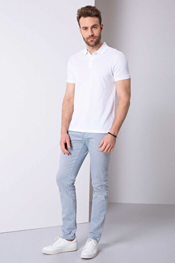Pierre Cardin Λευκό Slim Fit Basic Polo T-shirt