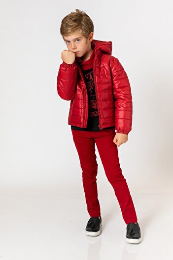 incity Boy's Burgundy Trousers