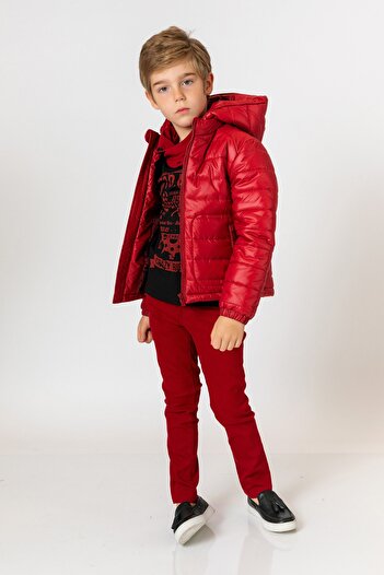 incity Boy's Burgundy Trousers