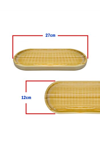 Pembelia Life 27 Cm Natural Wooden Presentation Plate & Multi-Purpose Serving Plate Oil Pot Stand