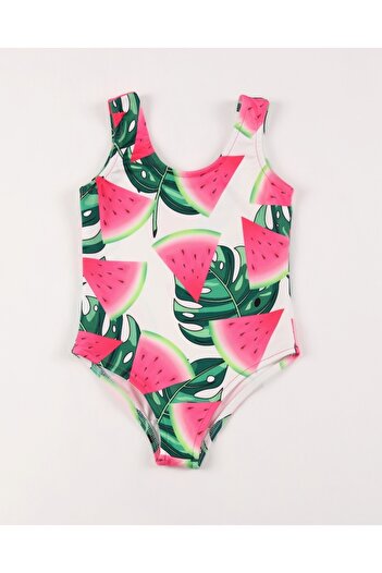 Gülersan Tekstil Girl's Swimsuit Tropical Fruits Mayokini Digital Printed Sea Pool Swimsuit