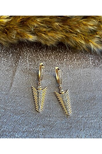 Markiz Takı Gold Lightning Earrings