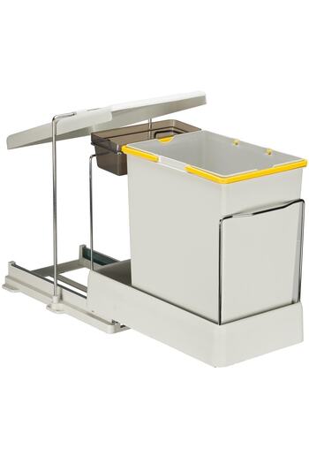 Pelikan Trash Can Rail Automatic 40cm Stainless 20+1Lt Light Gray