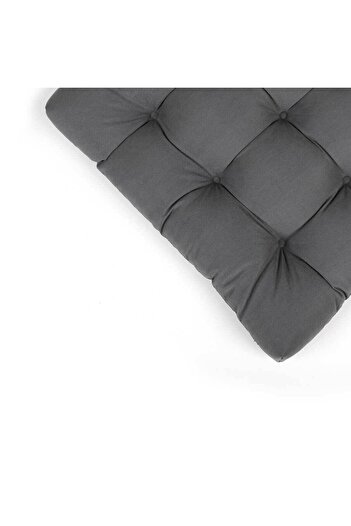 Kuscini 4 Lü  Pofidik Natura 40x40 Rattan Cırtlı Sandalye Minderi Seti - Antrasit