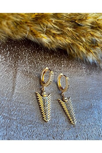 Markiz Takı Gold Lightning Earrings