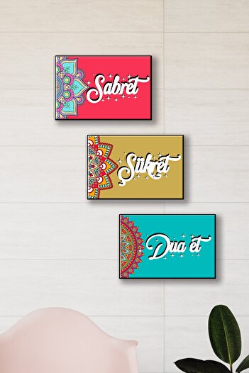 KEMSON Uv Printing Be Patient Be Grateful Pray Set of 3
