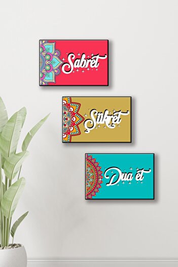 KEMSON Uv Printing Be Patient Be Grateful Pray Set of 3