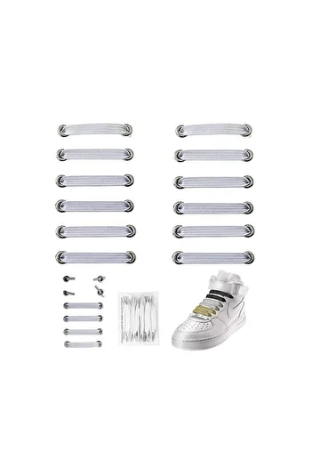 Dopar Practical Flat Flexible Shoelaces Elastic Laces 1 Pair-12 Pieces