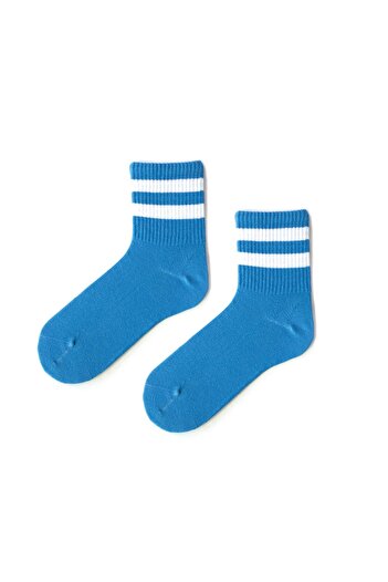 Socks Stations Унисекс светлосини, бели раирани дълги колежански спортни чорапи