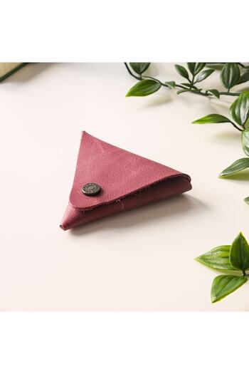 Modica Bamby - Real Leather Multi-Purpose Burgundy Coin Jewelry Pouch