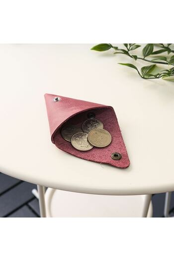 Modica Bamby - Real Leather Multi-Purpose Burgundy Coin Jewelry Pouch