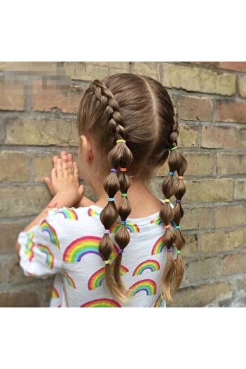 Takyakıştırpursaklar 50 Pieces Small Rubber Barrette Children's Hair Clip