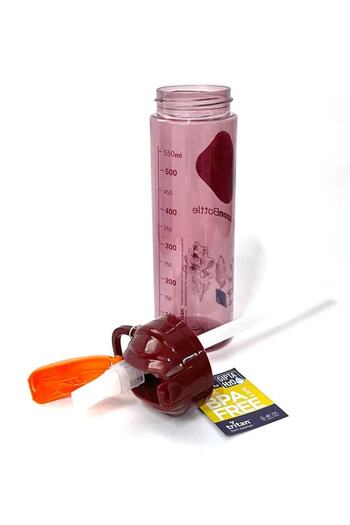 Gıpta Claret Red Amazon Tritan Flask with Straw 600ml