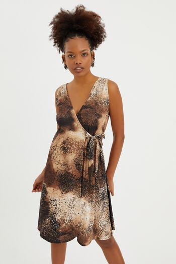 Quincey Above Knee Wrap Dress