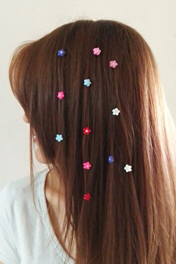Zupimo Hair Beads - Easy to Close Hair Ornament with Flower Pattern 24 Pieces