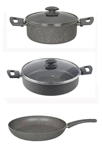 Mehtap 24 Cm Granite Pot and 28 Cm Carnivore Pan Set