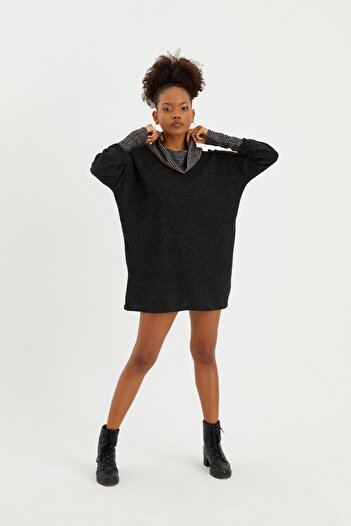 Quincey Back Detail Turtleneck Tunic Dress