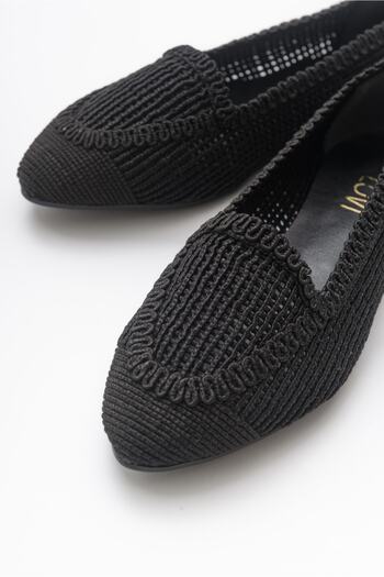 LuviShoes 101 Černé pletené dámské balerínky