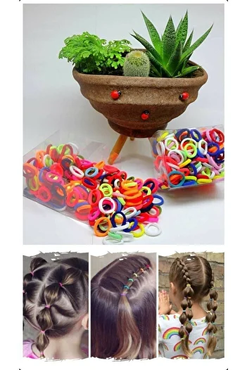 Takyakıştırpursaklar 50 Pieces Small Rubber Barrette Children's Hair Clip