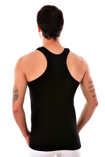 Tutku Men's Black Sports Undershirt 0118 6 Pieces