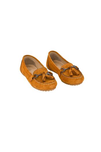 Moosefield Women's Tan Genuine Leather Hand-Saddled Orthopedic Ballerinas