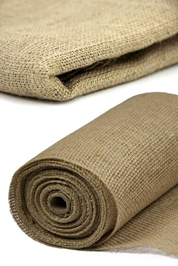 Çemrek Süs Parti 2m Jute Cross Stitch Sack Fabric Brown