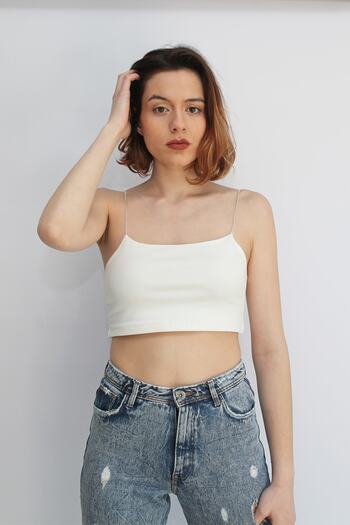 Rosse Butik Жіночий екрю топ на бретельках