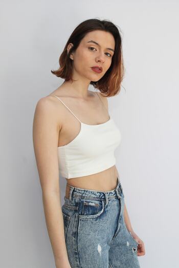 Rosse Butik Жіночий екрю топ на бретельках