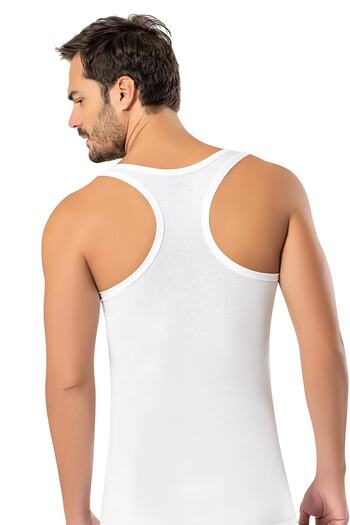Erdem Men's White 6-Piece Cotton Lycra Sports Tank Top