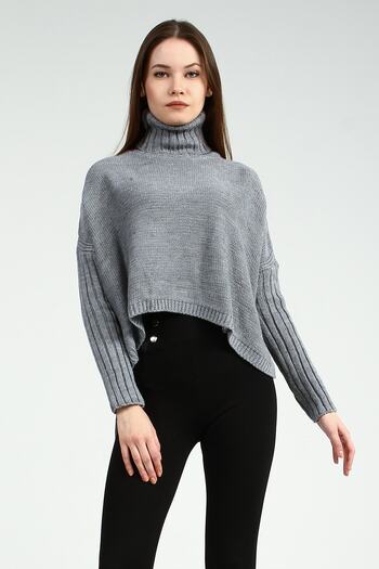 Collezione Gray Women's Green Sports Regular Tunic Long Sleeve
