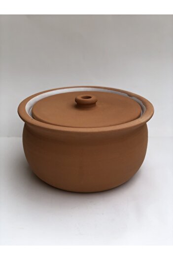 Topsan Natural Clay Casserole Pot (Large Size White Glazed)