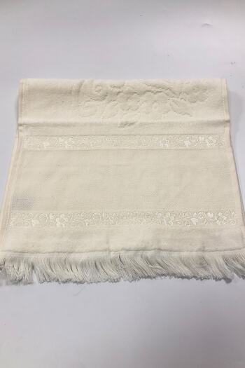 Nurpak Etamine Towel with Cream Tassels 2 Pcs 50x90 and 30x50 100% cotton