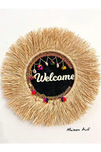 Maison Avf Σχέδιο στολιδιών πόρτας Raffia and Wicker - Hand Woven (M102)