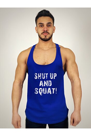 Black İstanbul - Shut Up And Squat Fitness Tank Top με ιμάντες