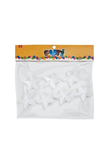 Puti Styrofoam Star 6 Pieces 6.5 Cm 4 Pack