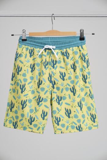 Haşema Cactus Detailed Yellow Men's Shorts