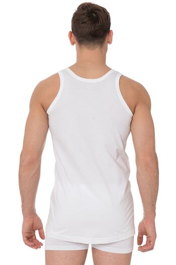 DOREA Men's White 5 Pieces Cotton Single Jersey Tank Top