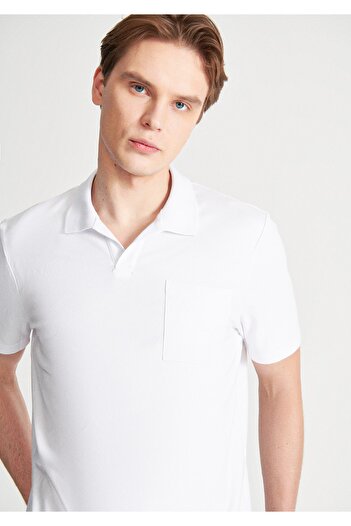Mavi Weißes Polo-T-Shirt, reguläre Passform / normaler Schnitt, 0610297-620