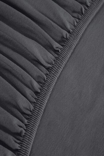 ÇARŞAF DÜNYASI Fitted Sheet Set (duvet cover Fabric) Cotton (with pillowcase) Anthracite