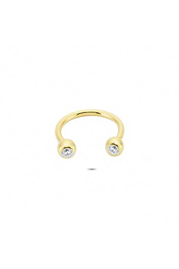 Glorria Altın Taşlı Yarım Halka Piercing