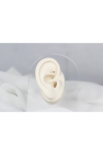 Glorria Altın Taşlı Yarım Halka Piercing