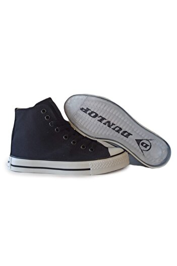 DUNLOP Women's Summer Linen High Top Sneaker Casual Sports Shoes 1982 Black V1