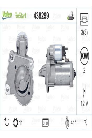 VALEO 438299 Mars Motor 12v 11 Dis 2.0 Kw Ford Cmax 1.6tdci 10- / Focus 1.6tdci 101687623 (WK238388)