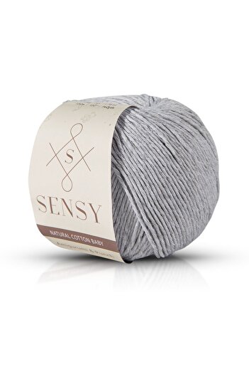 SENSY Premium Amigurumi Floss Punch (FANK) Baby Soft Cotton 50 gr Πλεκτό σχοινί ανοιχτό γκρι